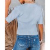 Womens Short Sleeve Sweaters Crewneck Pullover Sweaters 
Slim Fit Knit Sweater Blouse - 3 of 4