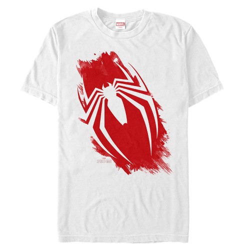 Men\'s Marvel Gamerverse White : Streak Spider-man Symbol Large 2x Target T-shirt - 