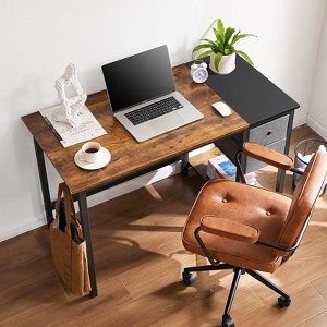 MAYEERTY 55 Inch Computer Desk Home Office Desk Writing Study PC Table with 2-Tier Drawers and Hook - 1 of 4