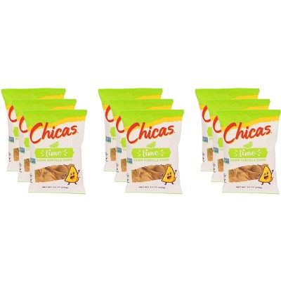 Chicas Lime Corn Tortilla Chips - Case of 9 - 7.5 oz