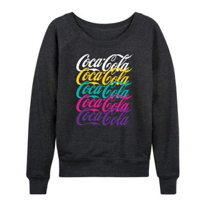 Women's - Coca-Cola - 90's Retro Logo Stacked Lightweight French Terry Slouchy - 1 of 4