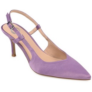 Journee Collection Womens Knightly Medium and Wide Width Sling Back Mid Stiletto Pointed Toe Pumps - 1 of 4