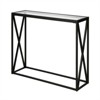 Metal Geometric Glass Top Console Table in Black - Henn&Hart - 4 of 4