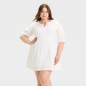 Women's Puff Short Sleeve Corset Mini A-Line Dress - A New Day™ - 1 of 3