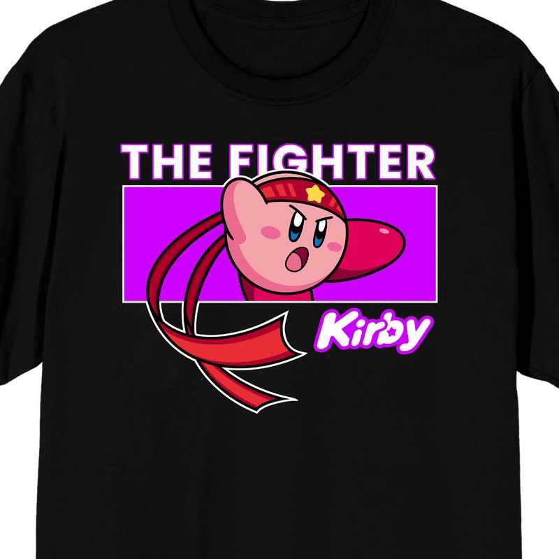 Kirby The Fighter Chest Print Men's Black Graphic Tee, 2 of 4