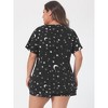 Agnes Orinda Women's Plus Size Short Sleeve Shirt and Shorts Pajamas Set Polka Dots Sleepwear - 4 of 4