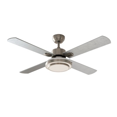 Warmiplanet 52"Ceiling Fans with Lights and Remote Control, Brushed Nickel, Silent Motor, 4-Blades