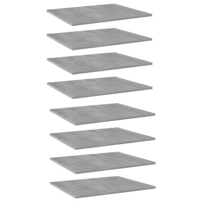 vidaXL Bookshelf Boards 8 pcs Concrete Gray 23.6 in.x19.7 in.x0.6 in. Engineered Wood