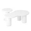 FONTOI Nesting Coffee Table Set of 2, Irregular Cloud Accent Table with Round Edge for Living Room Apartment, White, 22.8"*13.7"*39.3" - 4 of 4