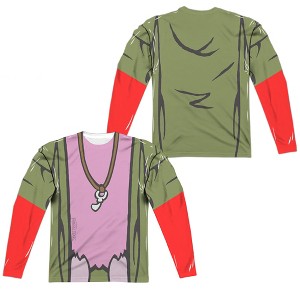 Men's Fraggle Rock Mokey Uniform Front Back Print Long Sleeve Costume T-Shirt - 1 of 4