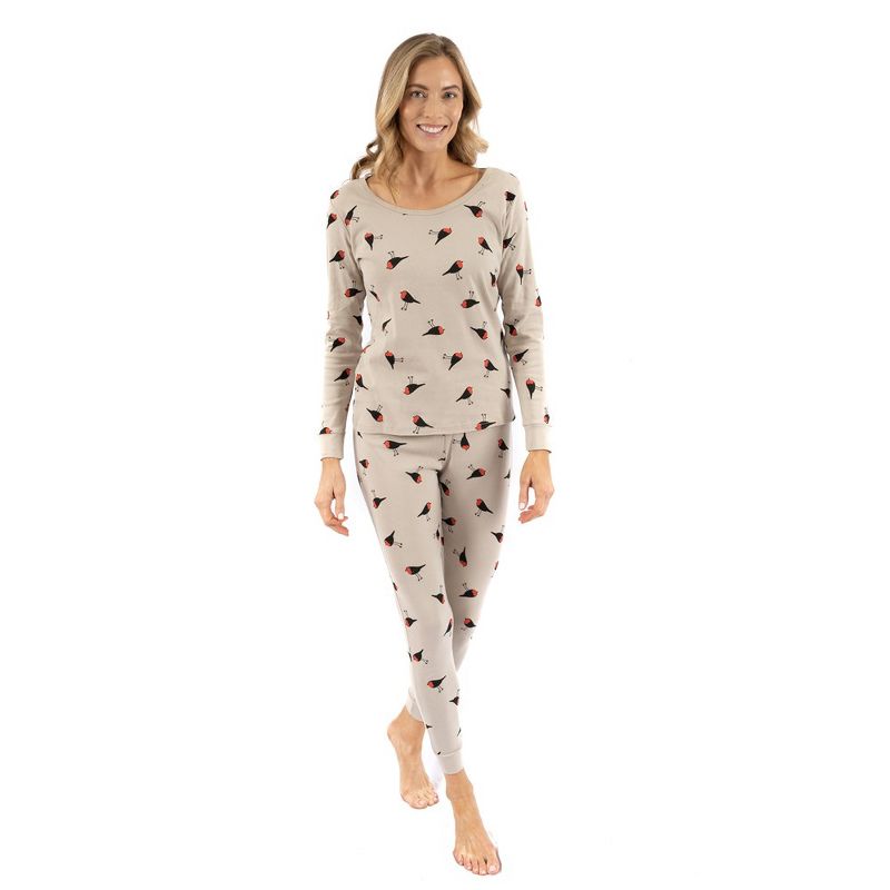 Leveret Womens Two Piece Cotton Pajamas, 1 of 3