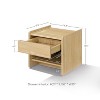 LuxenHome Hazel Oak Manufactured Wood 1-Drawer 1-Shelf 15.5" H End Table and Nightstand Brown - 3 of 4