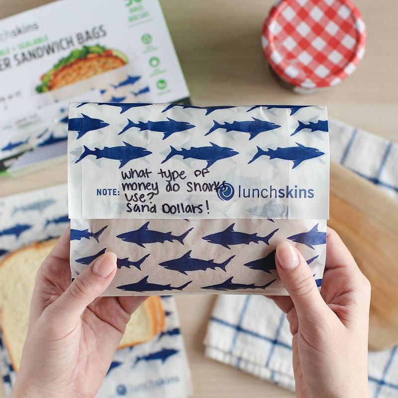 Lunchskins Recyclable & Sealable Paper Sandwich Bags - Shark - 50ct, 5 of 12