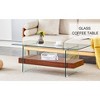 Dolonm 43.3 in. L x 23.6 in. W Two-Tier Coffee Table with Tempered Glass Top & MDF Base, 250lb Capacity Modern Living Room Table - 2 of 4