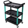 BABYYER Utility Cart on Wheels, 3 Tier Rolling Storage Cart, Plastic Service Cart with Bucket, Panel and Hook for Workshop, Repair Shop - 2 of 4