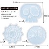 JDICTION 6Pcs Halloween Resin Coaster Molds - Skull, Spider Web & Cemetery Silicone for Epoxy Casting, Jewelry Storage, Candle Holder Decor - 3 of 4