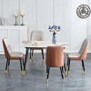 5-Piece Dining Set with Spacious Table and 4 PU Armless Chairs - 4 of 4