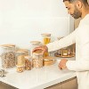 OU Airtight Food Storage Container Set 8pc (set of 4) Clear Plastic Storage Container w Leak Proof Bamboo Lid, Stackable Kitchen Pantry Organizer Jars - 3 of 4