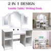 Kids Vanity with Lights, Makeup Desk Chair Set with Storage Shelves Cabinet, Toddler Dressing Table with Mirror, Pretend Play Vanity Set for Girls - 4 of 4