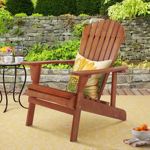 Saint Birch Outdoor Adirondack Wooden Chair, Weatherwood Brown : Target