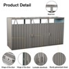 Gulches Grey Metal Garbage Bin Shed Stores 3 Trash Cans Stainless Galvanized Steel Lockable Ventilated Easy Clean Fast Assembly For Garden Yard Lawn - 4 of 4