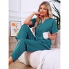 INSPIRE CHIC Womens Silky Pajama Sets Soft Lounge Sets Summer Pajamas Satin Short Sleeve V-neck - 3 of 4