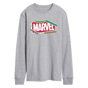 Men's - Marvel - Logo Wrapping Paper Long Sleeve Graphic T-Shirt - 1 of 3
