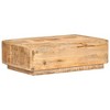 vidaXL Rectangular Coffee Table - Sleek Farmhouse-Style Centerpiece for Living Room - Handmade from Durable Rough Mango Wood, Brown - 4 of 4