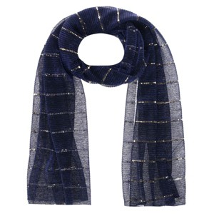 CTM Women's Sheer Sparkling Metallic Stripe Lightweight Scarf - 1 of 4