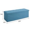 VECELO 46"/30"/15"/11.8" Folding Storage Ottoman Bench, Storage Chest, Linen Fabric Foot Rest Stool, Storage Footstools, Folding Storage Ottoman - 3 of 4