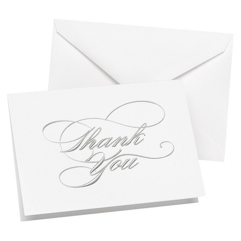 silver thank you cards