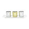 HomeRoots Set of Four Silver Gold And White Snowflake Glass Christmas Tabletop Candle Holders - 4 of 4