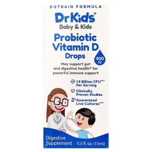 DrKids Baby & Kids, Probiotic Vitamin D Drops, 0.5 fl oz (15 ml) - 1 of 4