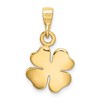 Black Bow Jewelry 14k Yellow Gold Textured Four Leaf Clover Pendant, 13mm (1/2 inch) - 3 of 4