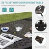 GustoWave 59" All-Weather Cast Aluminum Table, with Umbrella Hole - 2 of 4