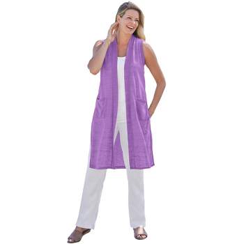 Woman Within Women's Plus Size Lightweight Linen Vest