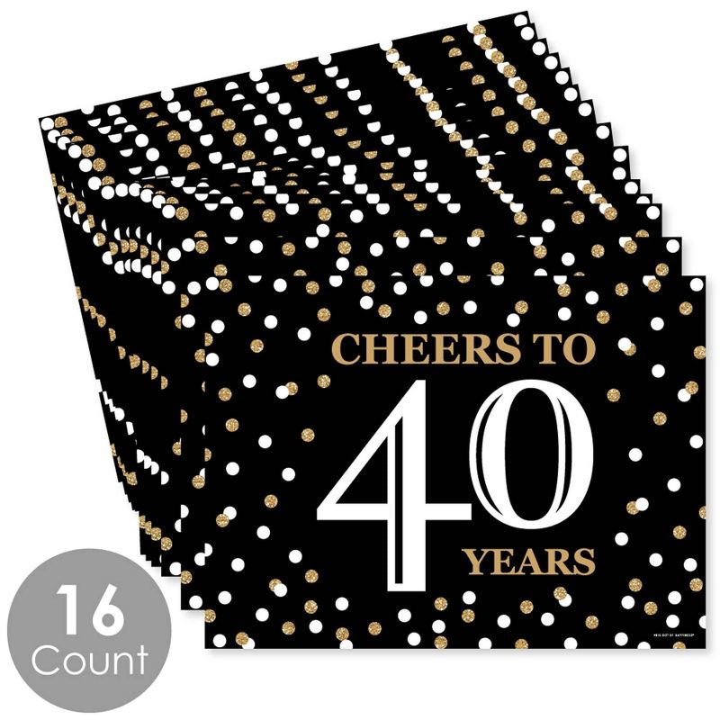 Big Dot of Happiness Adult 40th Birthday - Gold - Party Table Decorations - Birthday Party Placemats - Set of 16, 3 of 7