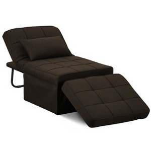 Ainfox Multi-Function Folding Ottoman Couch Bed with Adjustable Backrest Modern Convertible Chair for Living Room Apartment Office - 1 of 4