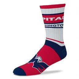 NHL Washington Capitals Men's Bar Stripe Crew Socks - L