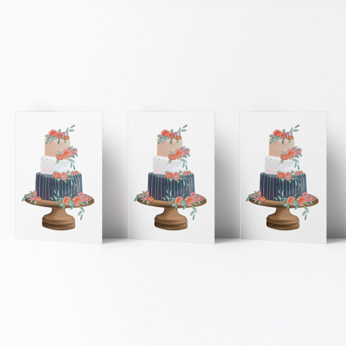 Wedding Greeting Card Pack (3ct) "Cake" by Ramus & Co