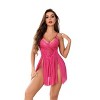 Avidlove Sexy Lingerie for Women Lace Babydoll Strap Chemise Nightgown V Neck Sleepwear Mesh Side Slit Nighty - 3 of 4