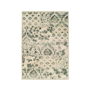 Vintage Rustic Floral Damask Indoor Area Rug or Runner by Blue Nile Mills - 1 of 4