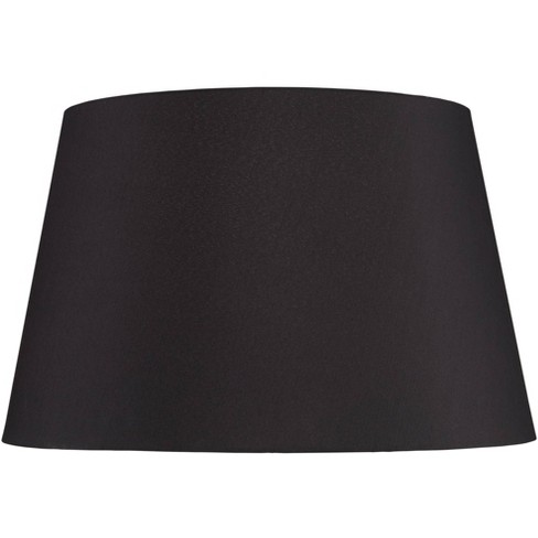 Springcrest Black Faux Silk Large, 12 Inch Black Drum Lamp Shade
