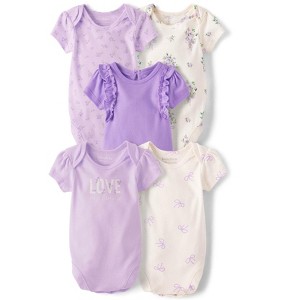The Children's Place Baby Girls Short Sleeve Floral Bodysuit 5-Pack - 1 of 4