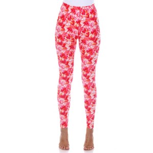 Women's Super Soft Midi-Rise Printed Leggings - One Size Fits Most - White Mark - 1 of 3