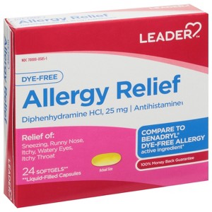 Leader Allergy Relief 24 Softgels - 1 of 4