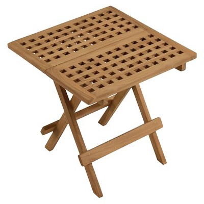 Vienna Natural Teak Wood Folding Outdoor Side Table