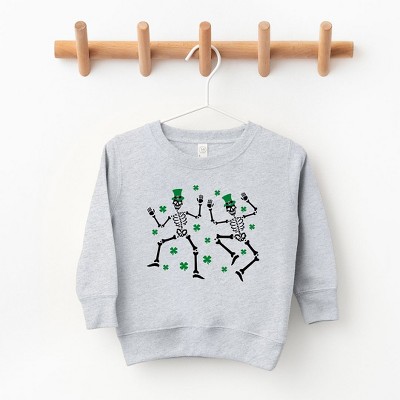 The Juniper Shop Shamrocks And Dancing Skeletons Toddler Graphic Sweatshirt