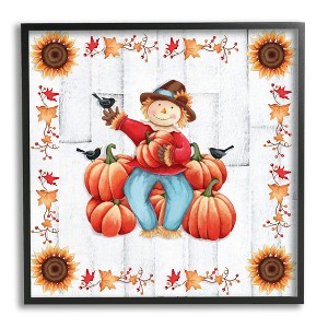 Stupell Industries Autumn Scarecrow & Pumpkins, 12'' x 12'' - 1 of 4