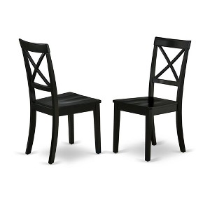 East West Furniture, Dining Chair Black, BOC-BLK-W (set of 2) - 1 of 2